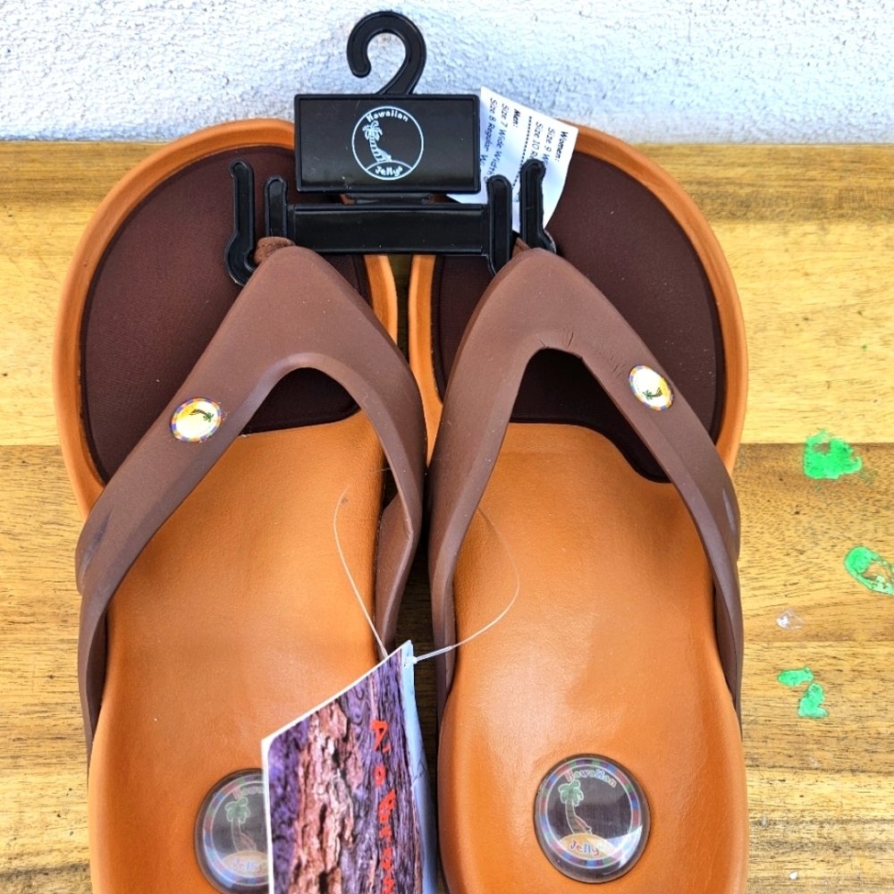 Hawaiian Jellys Ultra Comfort A'a Brown Lava Unisex Sandals Women's Size 10 - Picture 14 of 16